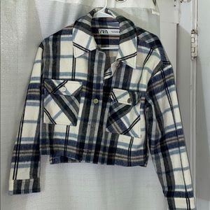 Crop plaid jacket